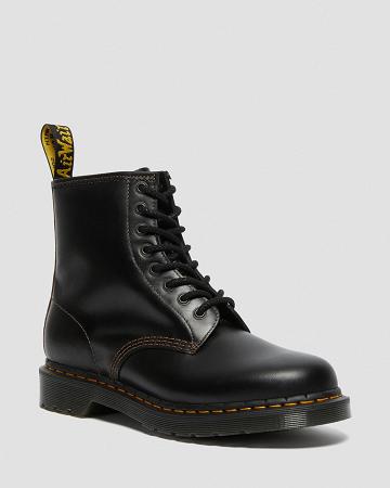 Black / Brown Men's Dr Martens 1460 Men's Abruzzo Leather Lace Up Boots | CA 517HAP